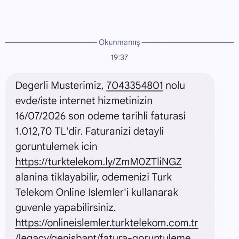 İptal Edilen İnternet Hattı İçin Haksız Son Ödeme Talebi