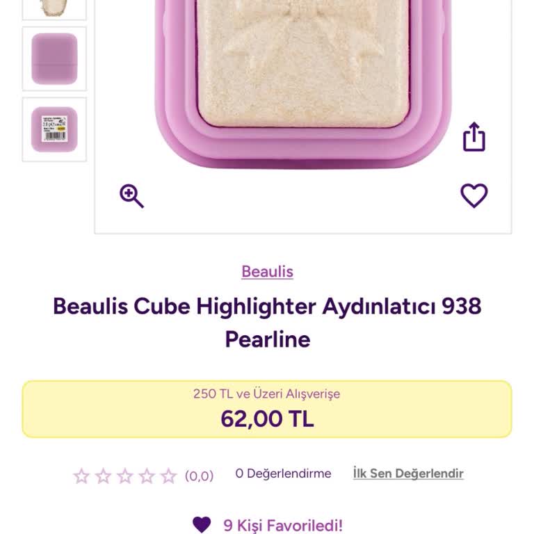 Gratis Instagram Kampanyasındaki Beaulis Cube Highlighter Fiyatı Sepette Görünmüyor