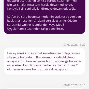 TurkNet Gigafiber İnternet Kesintisi Ve Arıza Kayıtlarındaki Aksaklıklar