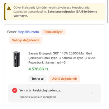 Hepsiburada’da Bozuk Powerbank Değişim Talebim Yanıltıcı Şekilde Reddedildi