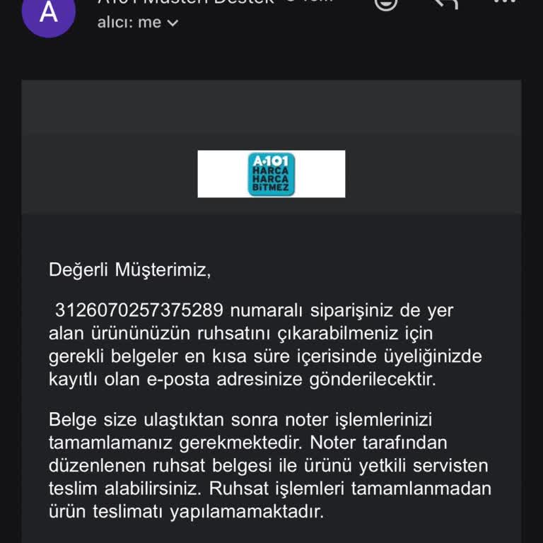 A101 Motosiklet Tescil Belgelerinin Gecikmesi Ve Cevap Alınamaması