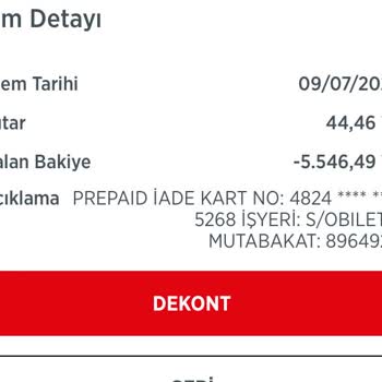 İptal Sonrası Sadece 44 TL İade Edilmesi Ve Tam İade Talebi