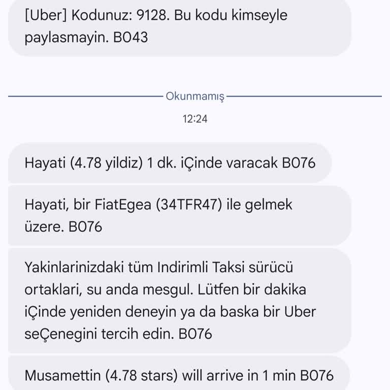Telefon Numaram Kullanılarak Açılan Yetkisiz Uber Hesabı Ve Güvenlik Sorunu