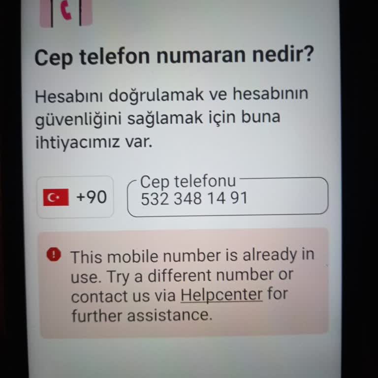 Yemeksepeti Telefon Numaramı Tanımıyor, Sipariş Veremiyorum