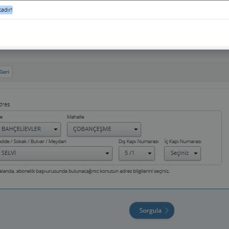 E-Devlet’te Su Aboneliği Başvurusu Daire Bulunamadığı Hatası Veriyor