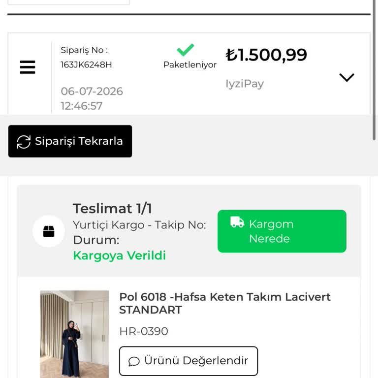 Kargo Yok, Müşteri Hizmetine Ulaşılamıyor, Sipariş İptali Ve İade Talebi