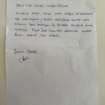 Aynı Tur Paketinde 12.144,68 TL Fiyat Farkı İçin İade Talebi