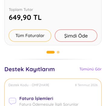 Ödenen 649,90 TL’lik Fatura Sistemde Görünmüyor Ve Destek Yanıt Vermiyor