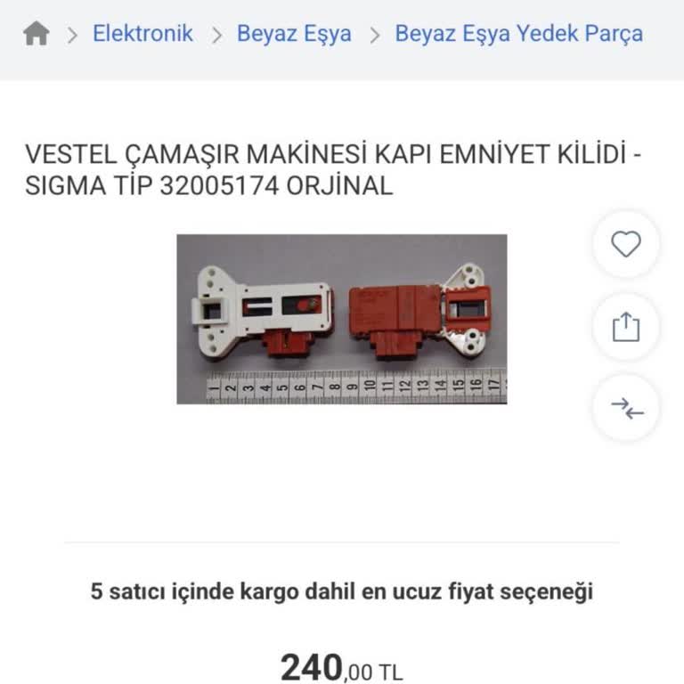 Ayvalık’taki Vestel Yetkili Servisinde Kapak Kilidi Parçası Fiyatı 6.500 TL’ye Çıktı