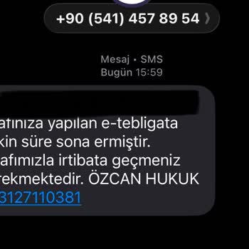 Özcan Hukuk’tan Aldığım Sahte E-Tebligat SMS’i
