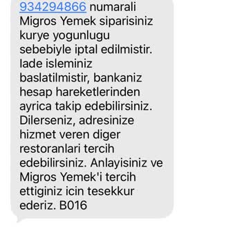 Migros Yemek'te Uzun Süre Bekletilen Sipariş Aniden İptal Edildi Ve Bilgilendirme Yok