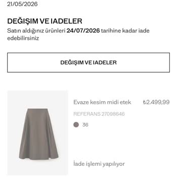 İade Edilen 2.499,99 TL Ödeme Hâlâ Hesaba Yansımıyor Ve Müşteri Hizmetleri Cevapsız