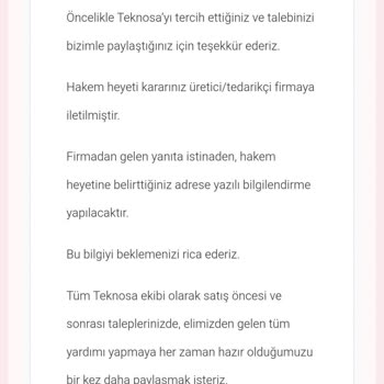 Teknosa’nın Hakem Heyeti Kararını Gözardı Etmesi Ve TV Değişim Talebim