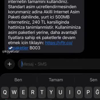 Vodafone Mobil Verim Kapalı Olmasına Rağmen Aşım Paketi Kesildi!