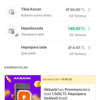 Hepsiburada Sipariş İptali Sonrası Eksik Hepsipay İadesi