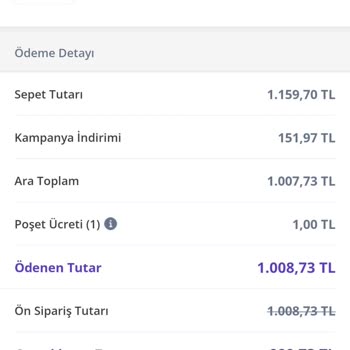 Getir Çarşı’da Teslim Edilmeyen Kedi Kumu Siparişi Ve 999,73 TL Ödeme Çekimi