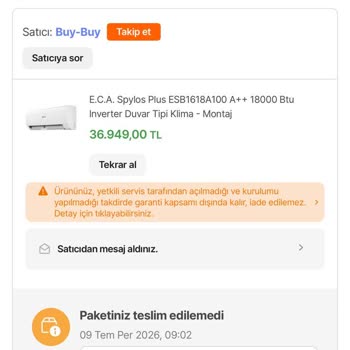 İptal Edilen Klima Siparişinde Açıklama Eksikliği Ve Fiyat Artışı Şikayeti