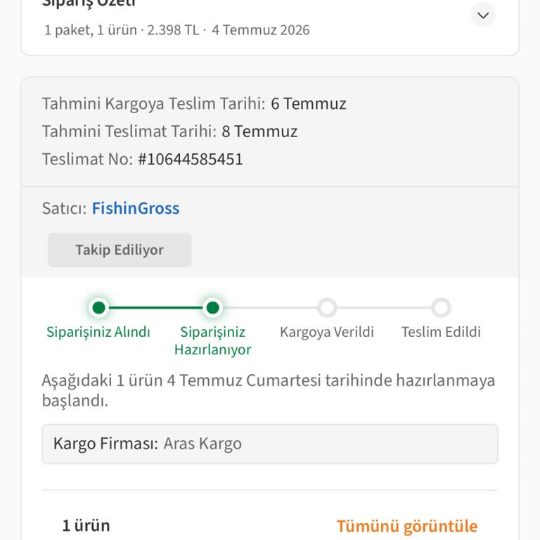 Trendyol’da Zorunlu Ekipman Seti Gecikmesi Ve İade Talebi