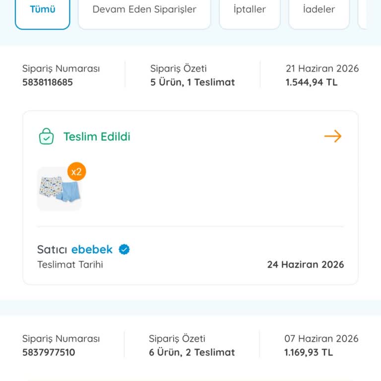 Ebebek'te Siparişlerim Görünmediği Nedeniyle İade İşlemi İmkansız