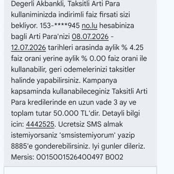 Akbank Taksitli Artı Para Kampanyasında %0 Faiz Uygulanmıyor
