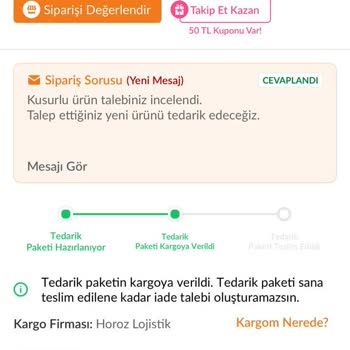 Eksik Kapak Nedeniyle Yaşadığım Sorun Ve Acil Teslim Talebi