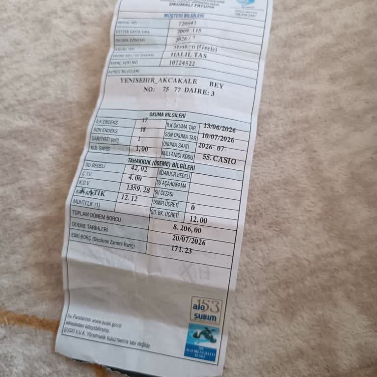 Patlayan Su Borusu Nedeniyle Asfalt Ücretinin Faturama Yansıtılmasına İtiraz