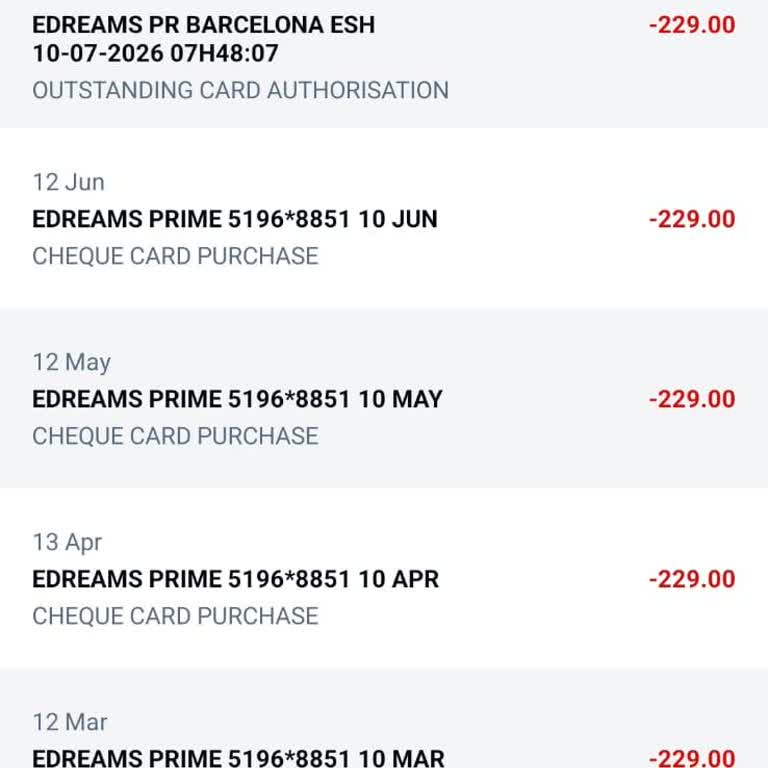 eDreams Charging My Bank Account Monthly Without My Consent