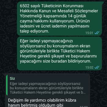 İade Reddedildiği İçin Kalitesiz Ve Yanlış Bedenli Ürün Şikayeti
