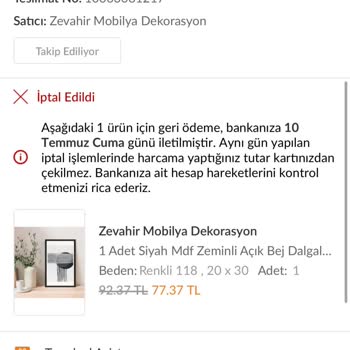 Trendyol’da İptal Edilen Siparişin 172 TL’lik İadesi Bankaya Yansımıyor