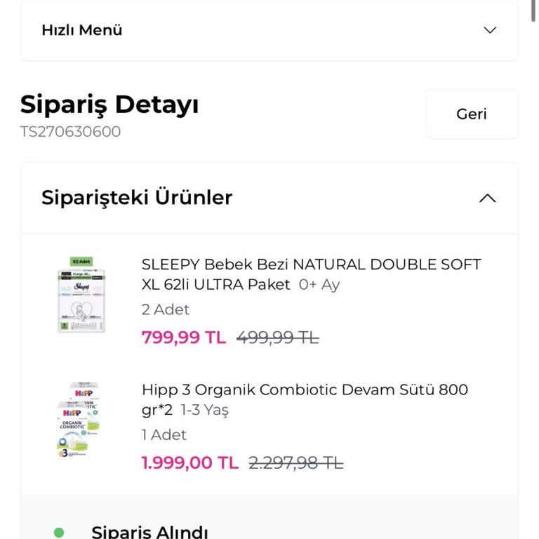 Teslim Edilmemiş Sipariş Ve Cevapsız Müşteri Hizmetleri Nedeniyle 2798 TL İade Talebi