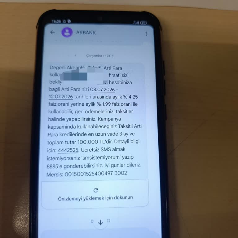 SMS’te Duyurulan %1,99 Faizli Taksitli Nakit Avans Kampanyası Uygulanmadı