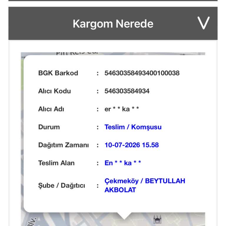 Teslim Edildi Olarak Görünen Kargo Yanlış Kişiye Gitti Ve Müşteri Bilgilendirilmedi