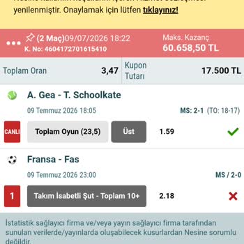 İstatistik Gerçekleştiği Halde Kuponum Yanlışlıkla Yattı