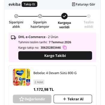 Bebek Maması Siparişi Teslim Edilmedi Ve Ödeme Karttan Çekildi