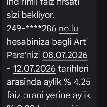 SMS’te Duyurulan %0,99 Faiz Oranı İle Mobil Uygulamadaki %4,25 Oranı Arasındaki Çelişki