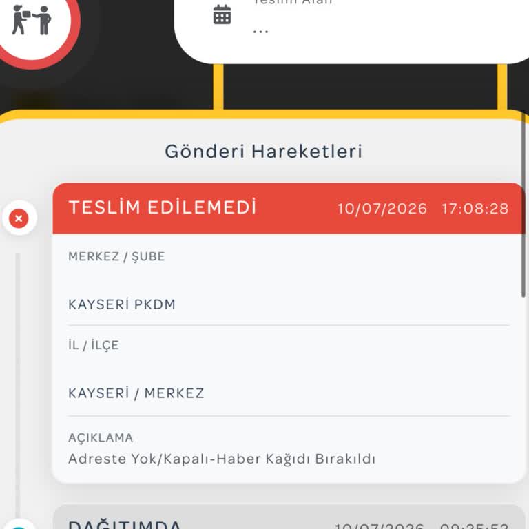 Gün Boyunca Evde Olmamıza Rağmen Adreste Bulunamadı Kayıtı