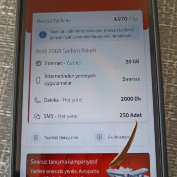 Vodafone Red 20 GB Tarife Artışı Fahiş Düzeyde