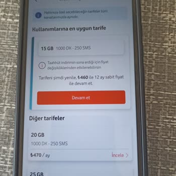 Vodafone Red 20 GB Tarife Artışı Fahiş Düzeyde