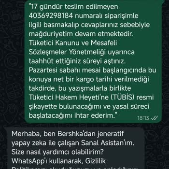 Bershka Siparişim Kargoya Verilmedi Ve Takip Bilgisi Sağlanmadı