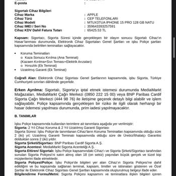 Satışta Verilen Batarya Değişim Garantisi İhlali Ve Sigorta İptalinde Sorun