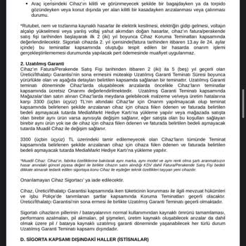 Satışta Verilen Batarya Değişim Garantisi İhlali Ve Sigorta İptalinde Sorun