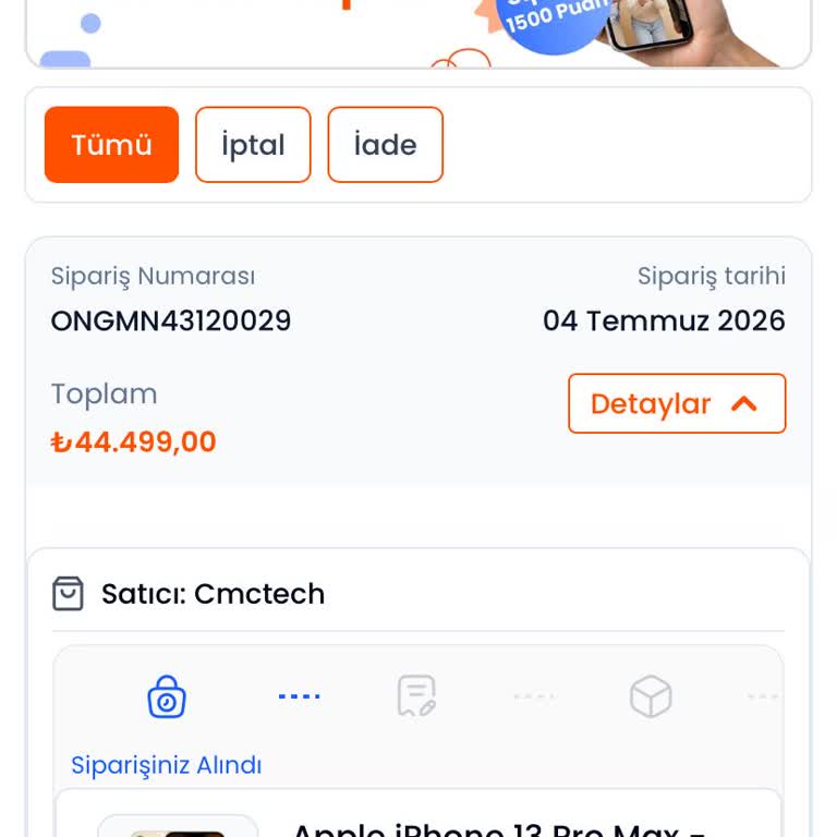 Kargoya Verilmeyen Akıllı Telefon Siparişi Ve Geri Dönüşsüz Müşteri Hizmetleri