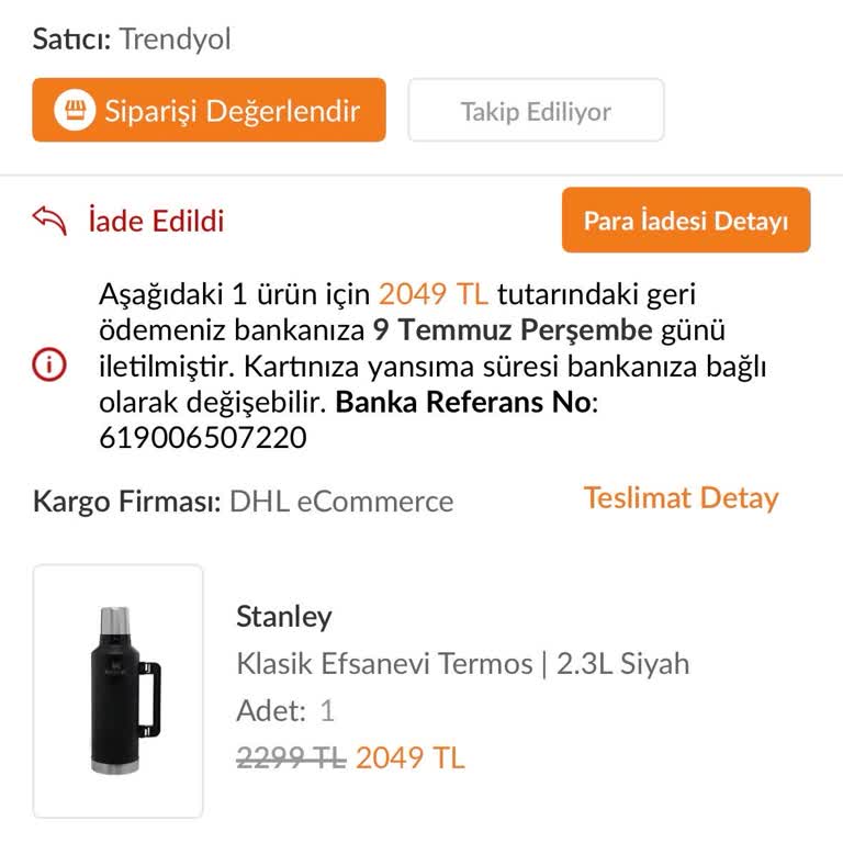 Trendyol'un Ayıplı Stanley Termosu İçin Ürün Değişimi Talebim Reddedildi Ve Zorla İade Yapıldı
