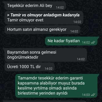 Hortum Yırtılması 4 Aylık Kullanılamama Ve Garanti Dışı Ücret