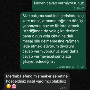 İade Talebime Yanıt Gelmiyor Ve 1.200 TL Geri Ödeme Bekliyorum