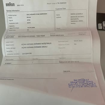 Media Markt Braun Tıraş Makinesi İlk Gün Bozuk, Servis Sonrası Daha Kötü