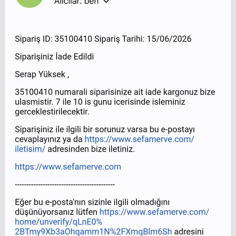 Yanlış Beden Gönderimi Ve Geciken Ücret İadesi