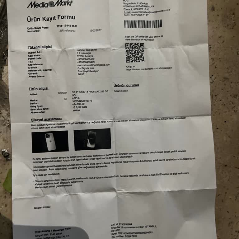 İPhone 14 Pro Max Konum Arızası Ve Uzun Servis Süresi Nedeniyle Ürün Değişimi Talebi