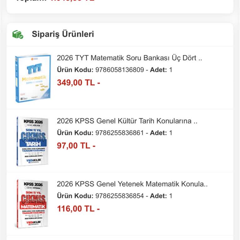 KPSS Kitap Siparişi Kargoya Verilmedi, Acil Gönderim Veya İade Talebi