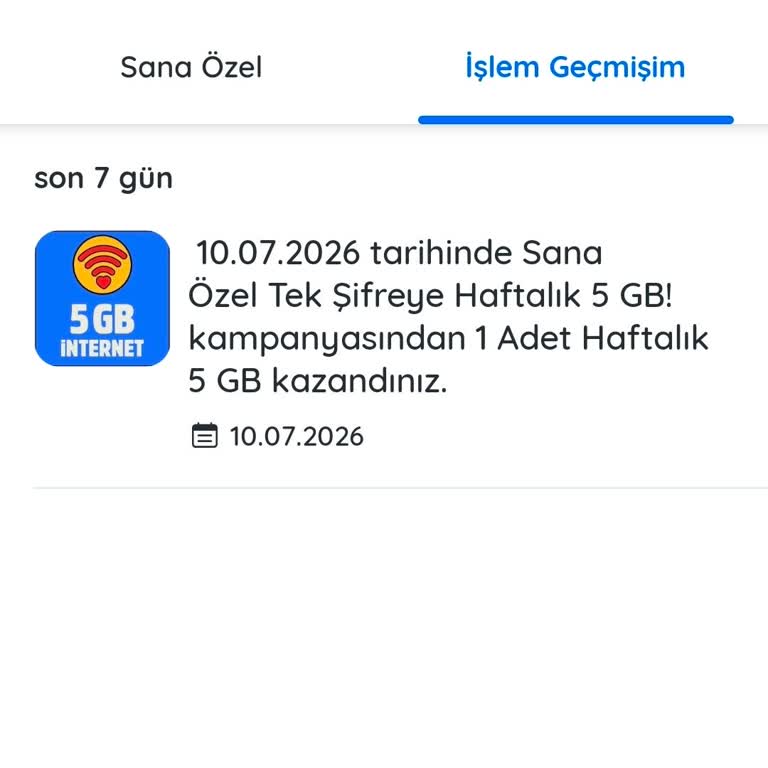 Kazandırio Uygulamasındaki 5 GB İnternet Hediye Paketi Hattıma Tanımlanmadı